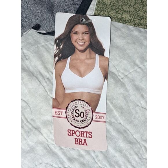 American Heritage Sports Bra Size Medium Gray and Black NWT - Picture 7 of 7